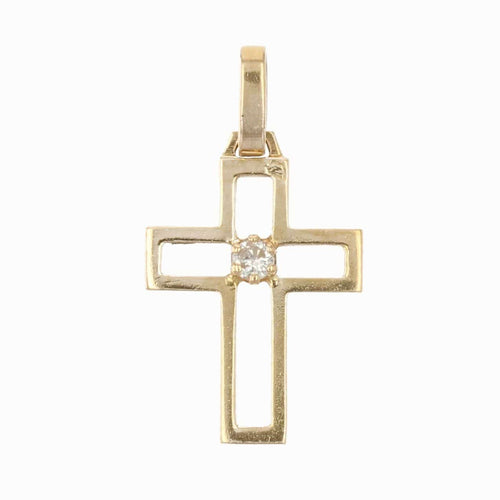 Pendentif Croix diamant et or 58 Facettes 16-229