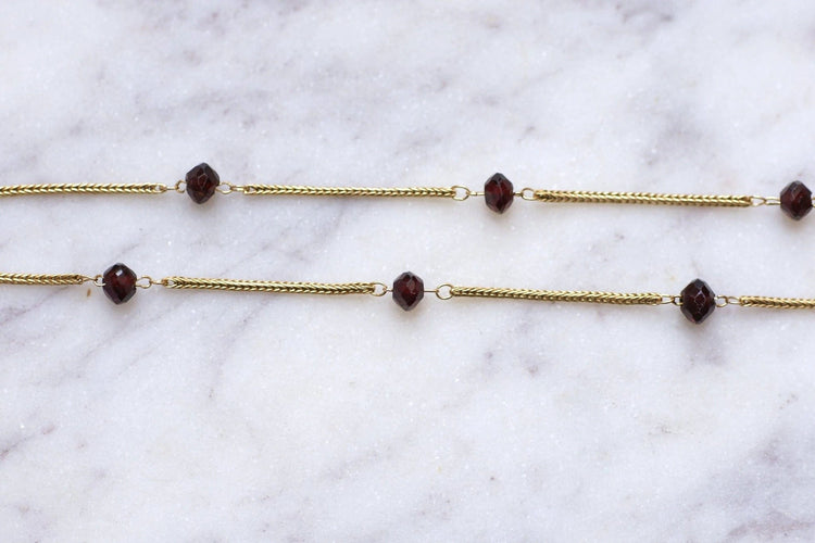 Collier Collier vintage or et perles de grenat 58 Facettes
