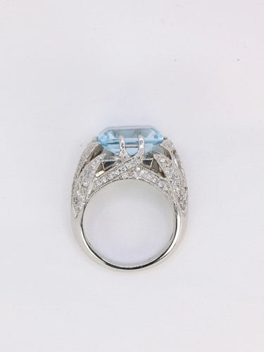 Bague Bague cocktail Diamants Aigue-marine 58 Facettes 779