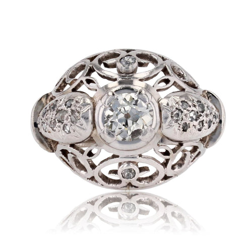 Bague 52 Bague dôme diamants vintage 58 Facettes 21-739
