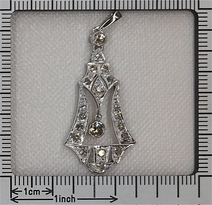 Pendentif Pendentif diamant platine vintage des années 1930 58 Facettes 24002-0098
