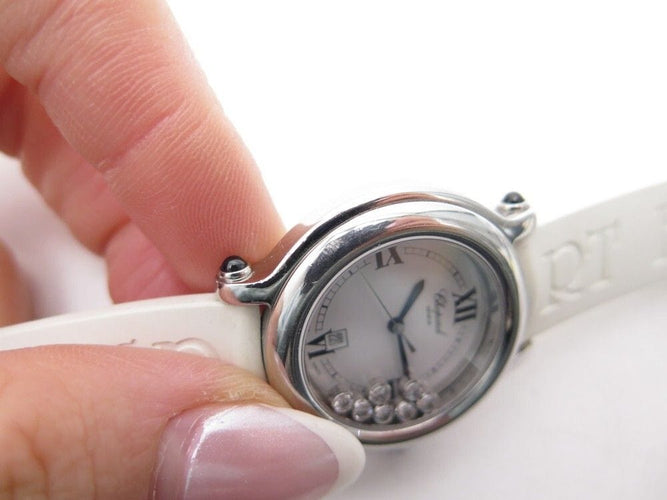 Montre montre CHOPARD happy sport 32mm quartz 7 diamants 58 Facettes 256193