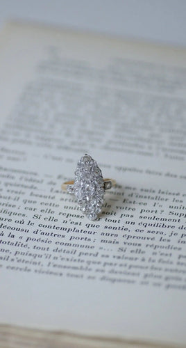 Bague 59 Bague marquise Or rose Platine Diamants 58 Facettes