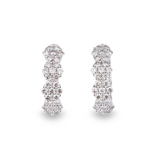 Boucles d'oreilles Boucles d'oreilles demi créoles Or gris Diamant 58 Facettes 1