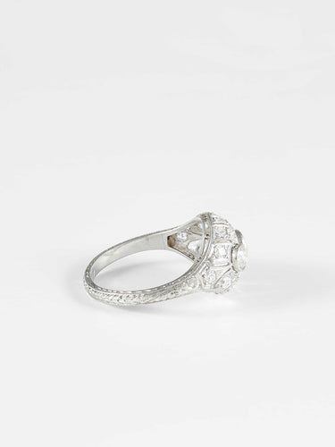 Bague 56 Bague Dôme Platine Diamants 58 Facettes