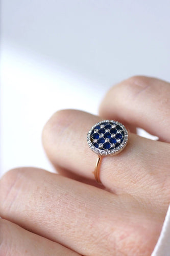 Bague Bague damier, émail, et diamants 58 Facettes