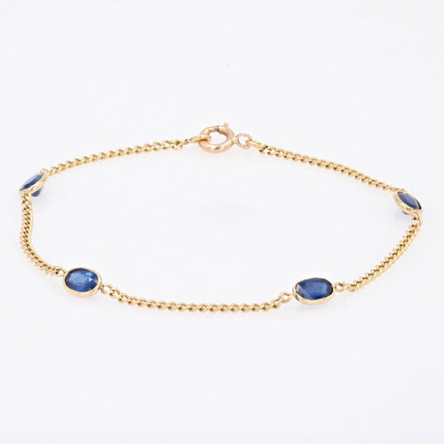 Bracelet Bracelet saphirs et chaine en or 58 Facettes 23-178