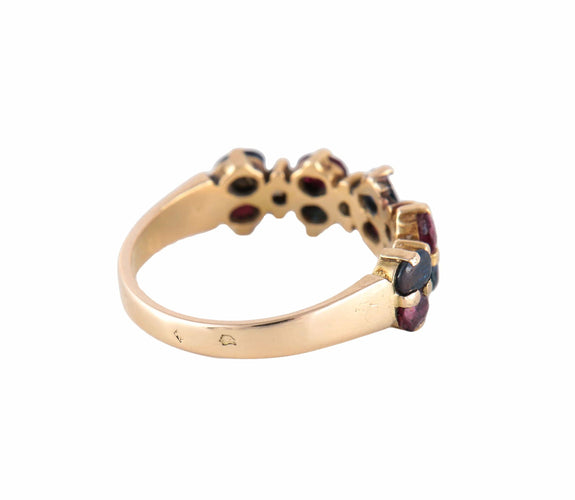 Bague BAGUE "REINA" GRENATS & SAPHIRS 58 Facettes BO/220118