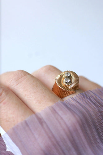 Bague Bague spirale or rose et diamants 58 Facettes