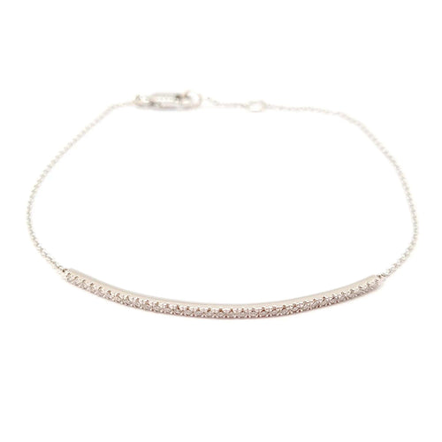 Bracelet Bracelet barrette or blanc diamants 58 Facettes