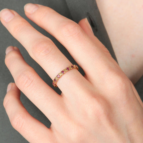 Bague 52 / Rubis / Or Jaune ALLIANCE "ROUGE" OR & RUBIS 58 Facettes BO/220065