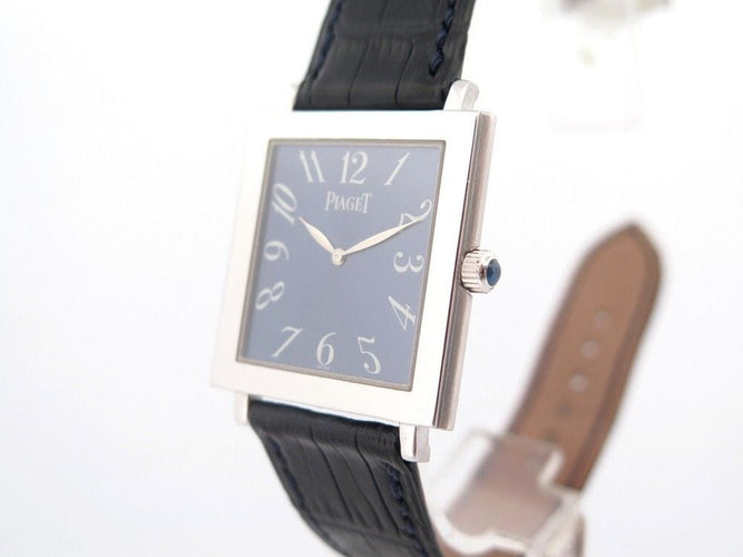 Montre montre PIAGET 9930 altiplano carre mecanique 29 mm or 18k bleu 58 Facettes 244829