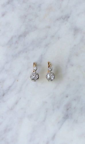 Boucles d'oreilles Boucles d'oreilles anciennes diamants 1,10 Ct 58 Facettes