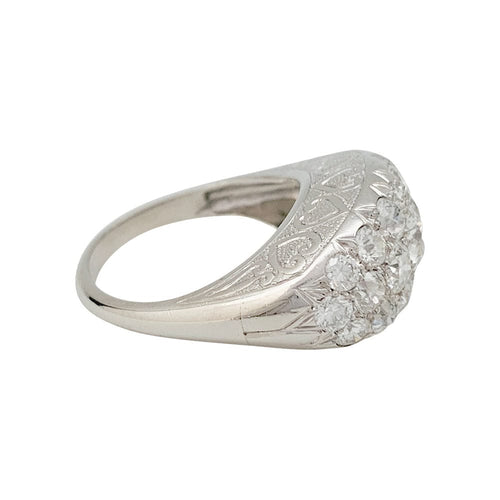 Bague 53 Bague jarretière platine et diamants. 58 Facettes 31232