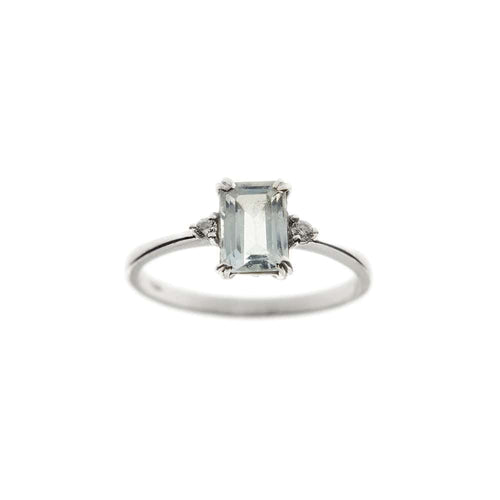 Bague 55 Bague Aigue-marine Diamants 58 Facettes 34801