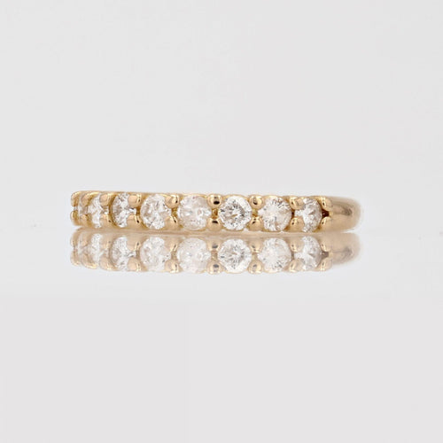 Bague 49 Demi alliance diamants or jaune 58 Facettes CV93