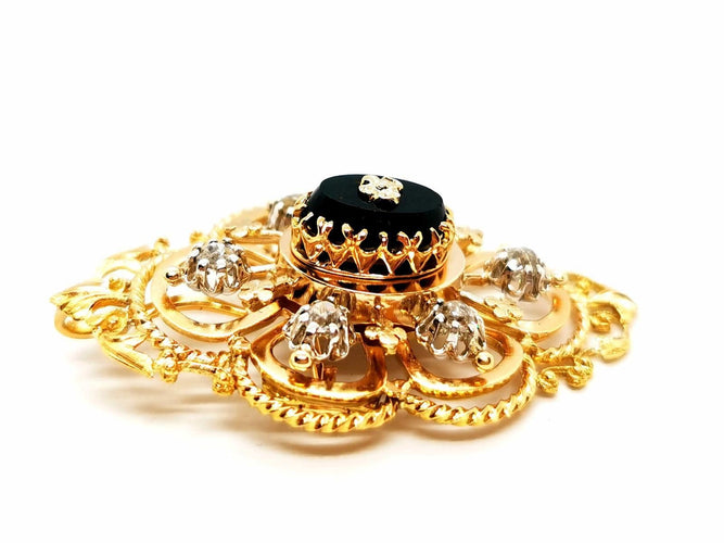 Broche Broche Art déco Or jaune Onyx 58 Facettes 1599613CN