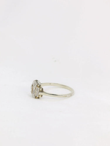 Bague 52 Bague Art-Déco Or blanc Platine Diamants 58 Facettes J180