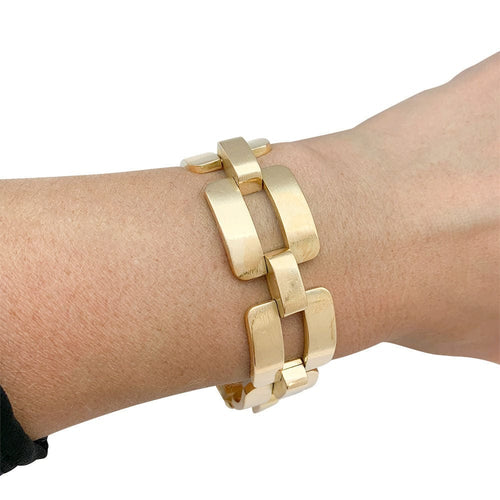 Bracelet Bracelet Tank en or rose. 58 Facettes 31395