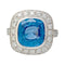 Bague 50 Bague or blanc entourage diamants, saphir 5 carats. 58 Facettes 31549