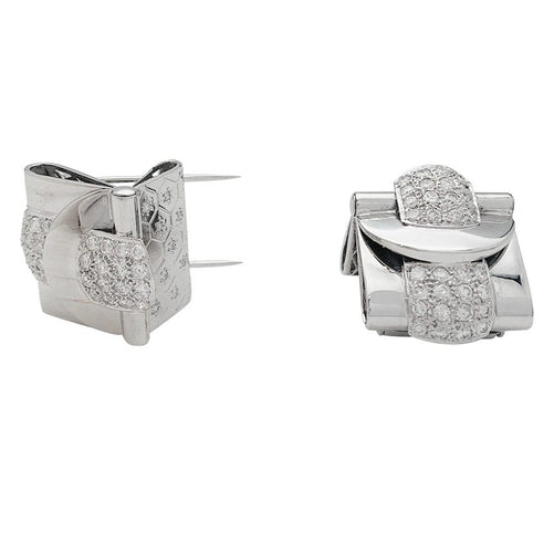 Broche Broches Tank en or blanc et diamants. 58 Facettes 31631