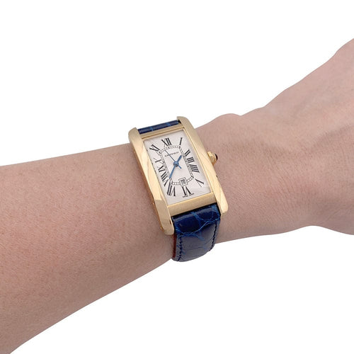 Montre Montre Cartier, "Tank Américaine", or jaune. 58 Facettes 32141