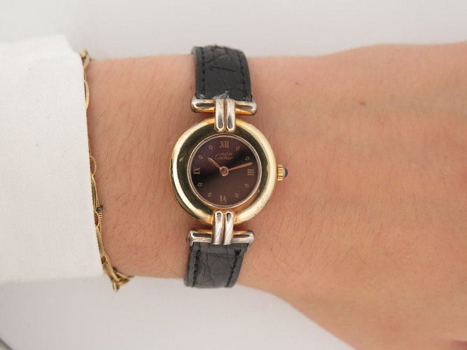 Montre vintage montre must de CARTIER colisee vermeil or 23mm quartz 58 Facettes 253348
