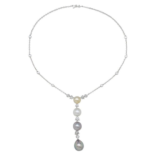 Collier Collier Cartier, "Agnès", or blanc, diamants, perles de culture. 58 Facettes 31183