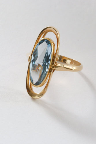 Bague 57 Bague vintage en or 14 carats avec spinelle synthétique 58 Facettes