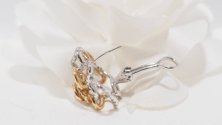 Boucles d'oreilles l 22 mm et L 22.60 mm Boucles d'oreilles en Or bicolore & diamants 58 Facettes 32275