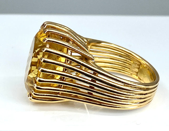 Bague 50 Bague or jaune citrine 58 Facettes AB299