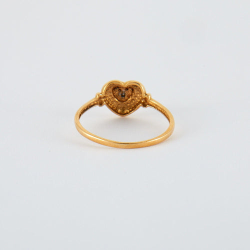 Bague 55 Bague coeur or jaune  diamants 58 Facettes