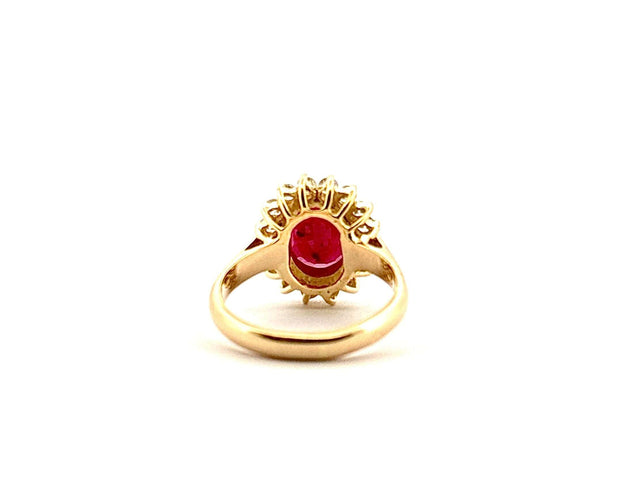 Bague 55 Bague Pompadour Or jaune Rubis Diamants 58 Facettes