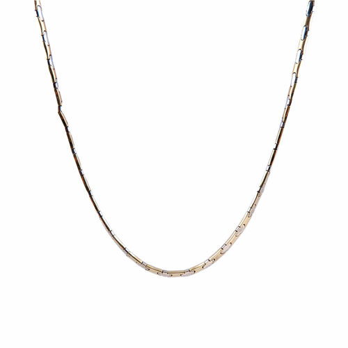 Collier Collier Or Jaune et Or Blanc, 14 carats 58 Facettes