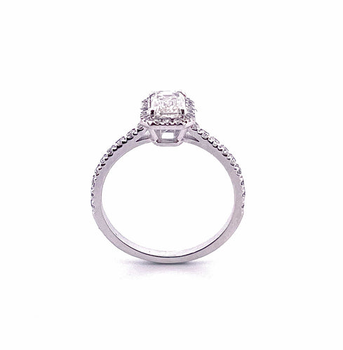 Bague Bague Solitaire diamant taille émeraude 0.80ct 58 Facettes
