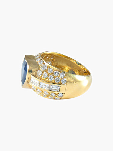 Bague 53 Bague Coeur Saphirs Diamants 58 Facettes