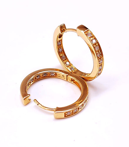 Boucles d'oreilles Créoles en or jaune, diamants 58 Facettes RA-467.2