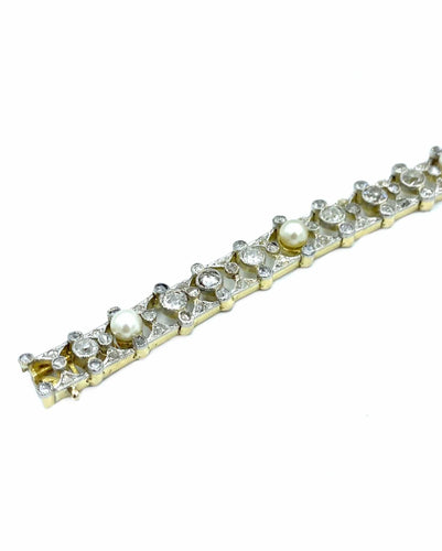 Bracelet Bracelet Or Argent Perles Diamants 58 Facettes