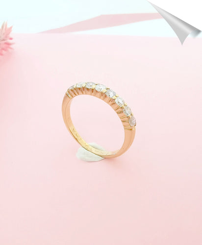 Bague 53 Demi Alliance Diamants 0,60 ct 58 Facettes AA 1586