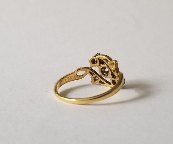 Bague 55 Bague ancienne diamants 0.20 carats 58 Facettes