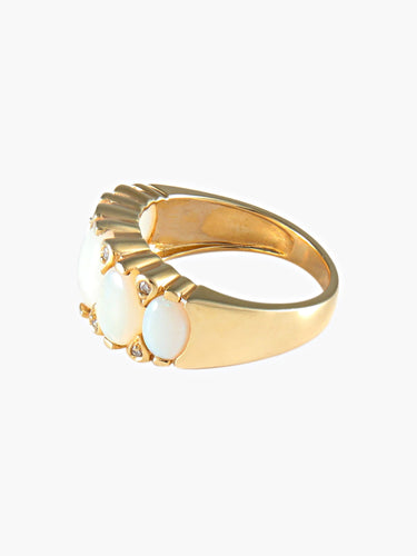 Bague 51 Bague Jarretière Opales Diamants 58 Facettes