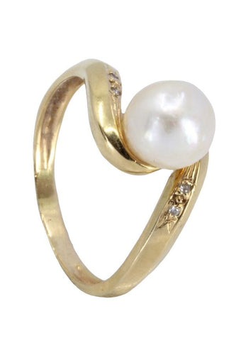 Bague 56 BAGUE TOURBILLON PERLES ET DIAMANTS 58 Facettes 056721