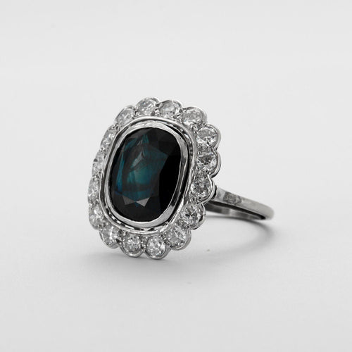 Bague 57 Bague Marguerite Saphir Diamants 58 Facettes