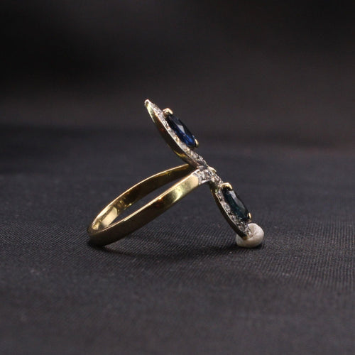 Bague Bague Toi et Moi  Diamants Saphir 58 Facettes