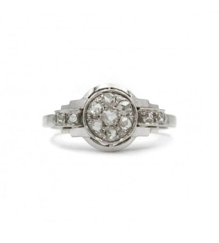 Bague 54 / Blanc/Gris / Or 750 et Platine 950 Bague Or Platine & Diamants 58 Facettes 220117R