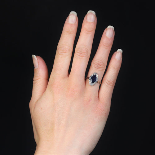 Bague 53 Bague art déco saphirs diamants navette 58 Facettes 23-144