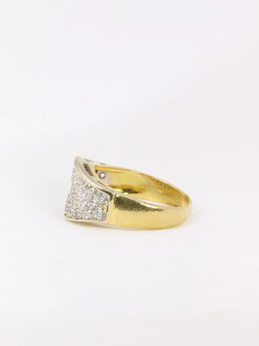 Bague Bague bandeau vintage or jaune diamants 58 Facettes J28