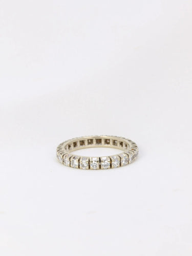 Bague Alliance américaine en or blanc et diamants 58 Facettes J68