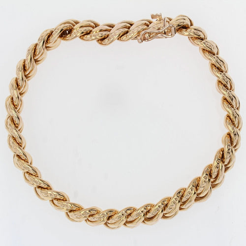 Bracelet Bracelet maille gourmette ciselée or rose 58 Facettes 22-285