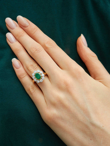 Bague Bague Marguerite Emeraude et diamants 58 Facettes HS21115